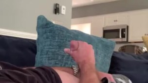 Cumming on the Couch - DILF Jerking Off