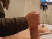 Babysitter catches boss watching porn and makes him cum 10/16