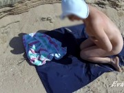 Fished a big dildo in the sea and cum with a squirt 14/16