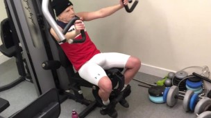 I'm filmed by CAMERA at the GYM ** getting my COCK OUT **