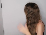 I give milk to my friend's hair so she can comb her hair 8/16