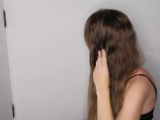 I give milk to my friend's hair so she can comb her hair 9/16