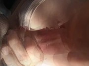 Step sister outdoor blowjob and let me cum on her boobs - homemade amateur  16/16