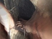 Step sister outdoor blowjob and let me cum on her boobs - homemade amateur  4/16