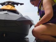 Jet skiing mom ALMOST CAUGHT having sex in the river