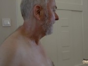 Old man fucks teen and cums on her natural boobs 5/16