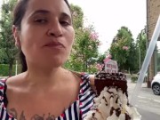 ICE CREAM LEFTOVERS FOR MY HUMAN TRASH BIN