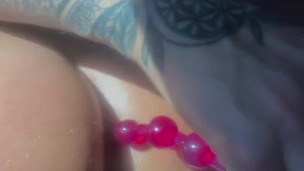 Playing with my wet asshole in my car