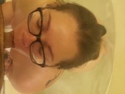 Giving daddy a good blowjob before he fucks me hard... 1/16