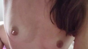teen wife cowgirl moaning with sexy tits