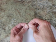 Fucking a Latex Glove in the Ass Massive Cumshot