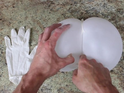 Fucking a Latex Glove in the Ass - Massive Cumshot