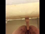 Peeing on and riding my dildo