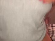 Riding a cock in a sexy tank top