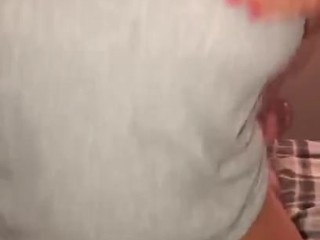 Riding a cock in a sexy tank top