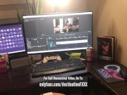 Sucking My Husband's Cock While He's Editing Our OnlyFans Video, POV Blowjob / [FULL / UNCESNORED] 15/16