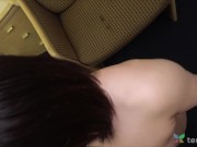 BBW Japan Amateur - In first porn video in cute lingerie fingere licked stripped - couch casting 14/16