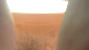 Flashing no panties pussy and tits while driving car. AMoteur milf public car masturbation. outdoor