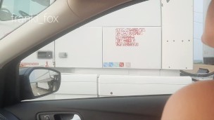 Flashing a trucker as we drive home!!! 