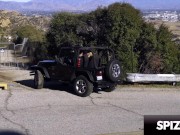 Hitchhiking Cutie Blake Blossom Gets Her Tits Covered With Huge Load 3/16