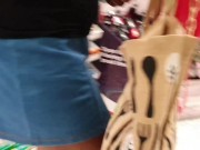 UPSKIRT No PANTIES in a Store, Bending Over - CANDID