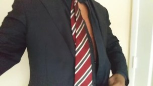 Bbc strips in bathroom while family is in the other room