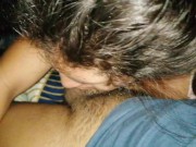 Cute girl sucking and taking my cock ends up masturbating 7/16