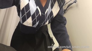 Horny teen shows off her body in the fitting room