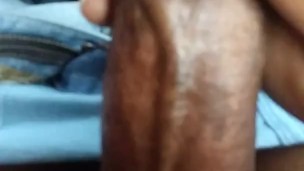 Jerking the cum out my black dick