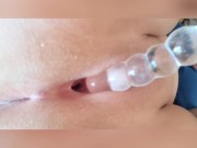 QUEEFING UP CLOSE ON TIGHT PUSSY! TOYS IN DEEP!