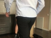 Light BDSM. Hot wax on the ass is the best gift for a Russian whore 4/16