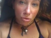 Happy birthday wishes to a special someone. My bra, and pussy are both wet! Erect nipple play