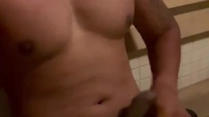 Steam room jack off 