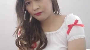 Louvy Nurse Ladyboy Black Stockings