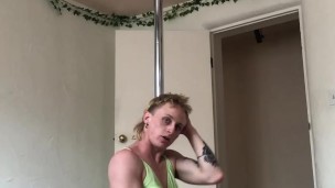 gay ftm strip tease working the pole