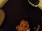 She sucks my cock till I cum in her mouth 15/16