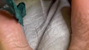 Black Girl Pushes Out Huge Creampie & Squirts on Her Feet