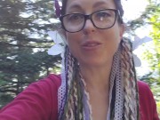 Nerdy Faery Wets Her Red Romper in The Woods 11/16