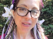 Nerdy Faery Wets Her Red Romper in The Woods 4/16