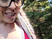 Nerdy Faery Wets Her Red Romper in The Woods 5/16