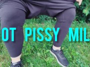 Steaming Morning piss in the cool rain by Hot Pissy MILF