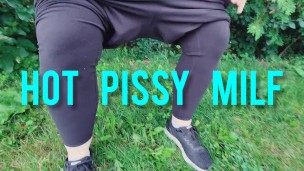 Steaming Morning piss in the cool rain by Hot Pissy MILF