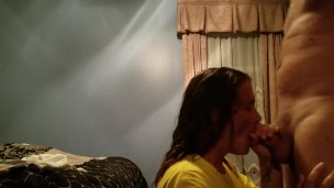 Abbs sucks the cum out of my cock