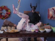 Weeping anal hungry Submissive teen slave gets butt fucked after feast 2/16