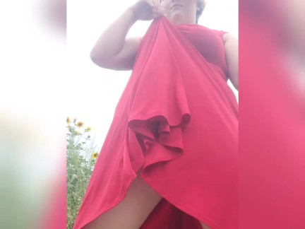 FARMERS DAUGHTER CUMMING OUT IN THE SUNFLOWER FIELD. OUTDOORS!