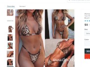 Sexy revealing leopard bikini try on. Must have for any Hotwife | Daddyscowgirl 3/16