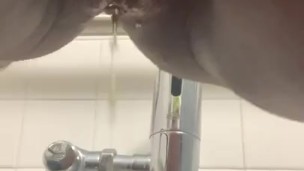 Public bathroom pissing at work