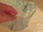 Piss-covered light-blue panties!!