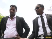 Busty Cougar Sophia West Wants Threesome Sex With Officers' Big Black Cock 3/16