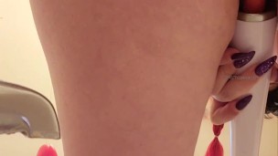 Slutty MILF squirts in the shower 